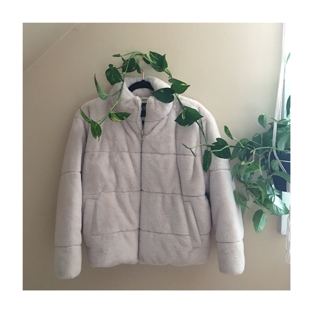 Zara Cream Faux Fur Puffer Extra Soft Jacket